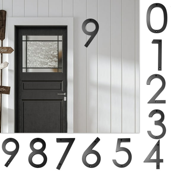 Clearance Today Sales!Modern Floating House Number Creatives Digital House Number Acrylic Full BlackWarehouse Sale Warehouse Sale