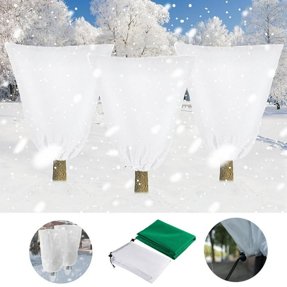 Clearance Today Sales! Thermal Cover, Plants, Protective Cover, Non-woven Fabric, Drawstring Type, Winter, Cold Protection, Insulation, Snowproof, Windproof Warehouse Sale