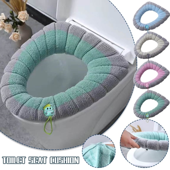Clearance Today Sales! Toilet Seat Cushion Winter Thickened Toilet Cover Knitted Toilet Seat Cushion Washable Household Toilet Cover Warehouse Sale