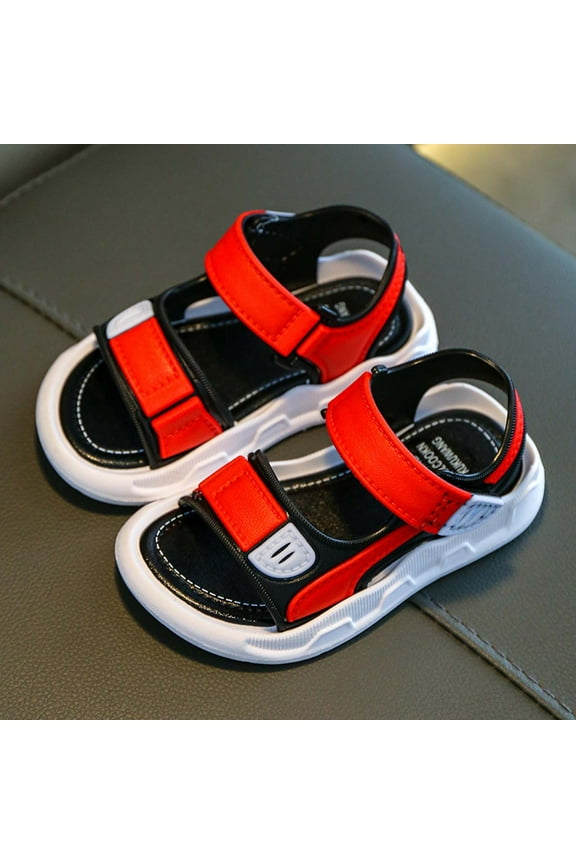 Clearance Toddler Girls Summer Sandals Summer Middle And Big Boys Outdoor Non-slip Soft-soled Beach Sandals,Red Sandals For Kids Size 3 Years