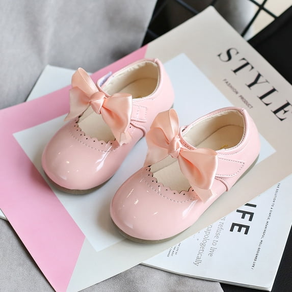 Clearance Toddler Girls Summer Sandals Toddler Shoes Baby Girls Cute Fashion Bow Hollow Out Non-slip Small Leather Princess Shoes,Pink Sandals For Kids Size 3-3.5 Years