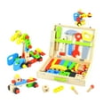 thumbnail image 1 of Clearance Toddler Toys Educational Wooden Building Blocks Set for Kids Creative STEM Construction Toy Kit with Tools and Storage Box, 1 of 5