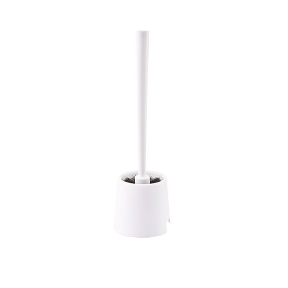 Hvmvliv Toilet Brush Set Toilet Brush with Holders Compact Toilet Cleaning Brush Set Ergonomic Handle Toilet Brush with Base Suitable for Bathroom Cleaning White