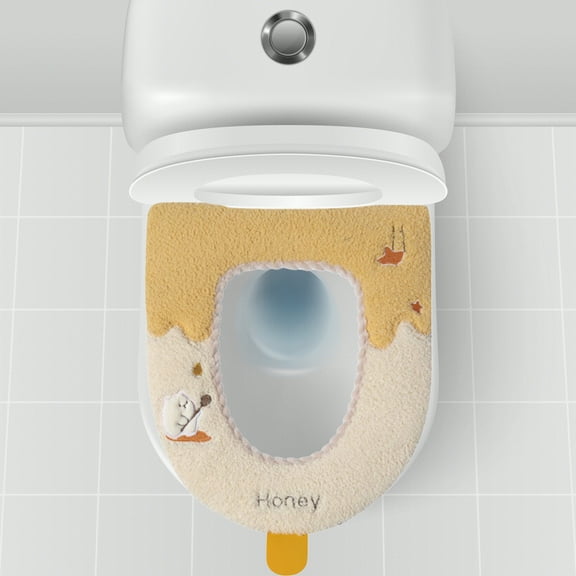 Clearance Toilet Seat Pads, Fall And Winter Toilet Seat Thickened Household Warm Sitting Toilet Cover Furry Toilet Seat Cushion