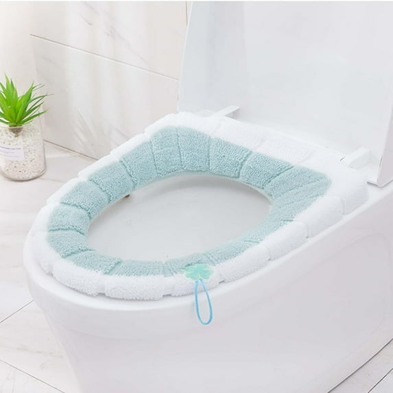Clearance Toilet Seat Riser Household Universal Toilet Seat Thickened With Handle Winter Toilet Ring Washable Sets Wear Knitted Toilet Seat