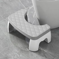 Toilet Stool: Supports a Natural Comfortable Squatting Posture to Unkink Your Colon for Easier Bowel Movements | Sleek, Space-Saving Design with Smooth, Curved Shape for Foot Comfort, Gray