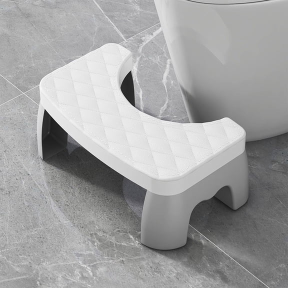 Toilet Stool: Supports a Natural Comfortable Squatting Posture to Unkink Your Colon for Easier Bowel Movements | Sleek, Space-Saving Design with Smooth, Curved Shape for Foot Comfort, White