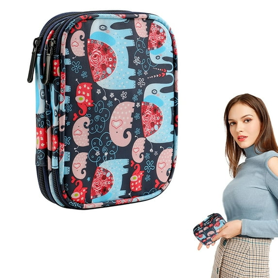 Clearance Tool Bag under $10,Crochet Hooks Case Empty Zipper Bags Portable Travel Crochet Storage Bag Organizer With Pocket And Crochet Holder Slots For Carrying Various Crochets Needles