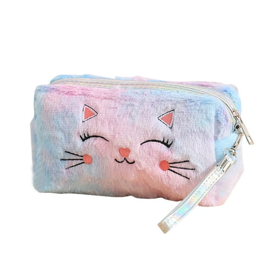 Clearance Tool Bag under $5,Checkered Makeup Bag Checkered Plush Cosmetic Bag Asthetic Plaid Handbags Cute Zipper Large Travel Toiletry Bag Soft Storage Pouch Pencil Case Fluffy Fuzzy Makeu