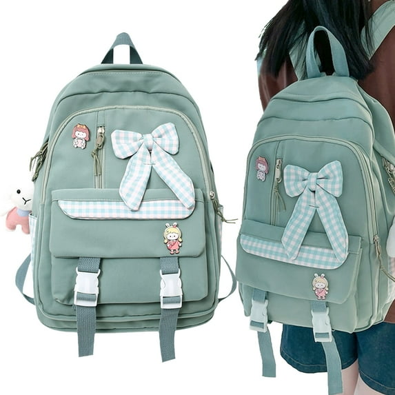 Clearance Tool Bag under $10,Big Capacity Backpack With Kawaii Pin And Cute Pendant Accessories For Women Aesthetic Daypack