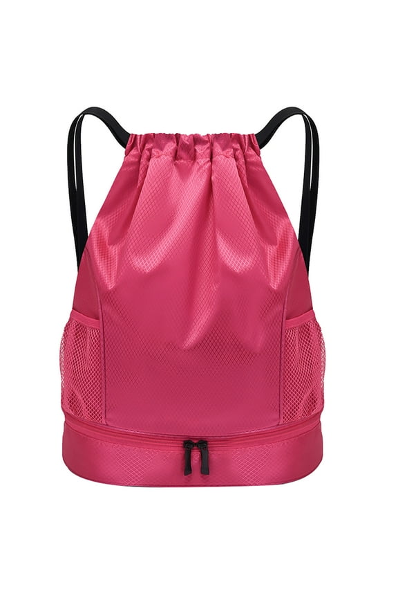 Clearance Tool Bag under $10,Drawstring Bag Lightweight String Backpack With Water Bottle Holder And Pockets Gym Sports Sackpack