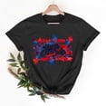 thumbnail image 1 of Clearance Tops under $5! Yrmaups Women Summer Blouse Patriotic Independence Day Lightweight Blouse Round Neck Red White and Blue Short Sleeve American Flag Tunics Clothes, 1 of 7