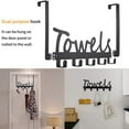 thumbnail image 1 of Clearance!Towel Rack 5 Towel Hooks Wall Mount Towel Holder Black Metal Towel Racks Rustproof and Waterproof for Bathroom Storage Organizer Rack to Hang Your Bathroom Towels, Robes, Clothing, 1 of 7