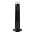 thumbnail image 1 of Tower Fan with LED Light, 3 Speeds Standing Fan, 15" Height Quiet Floor Fan, Desktop Bladeless Fan for Bedroom, Home, and Office Black, Bladeless Fan for Bedroom, 1 of 4