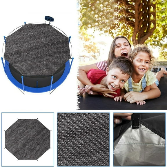 Clearance Trampoline Shade Cover, Trampoline Tent Trampoline Cover For 6Ft 10Ft 12Ft 14Ft Straight Pole Round Trampoline Sun Protection, Easy To Install,For Backyard Playground(No Pole),10 FT -6 rods