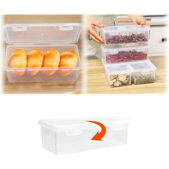 Clearance! Transparent Food Storage Containers Leakproof Bread Bo X For Kitchen Countertop Airtight Seasoning Organizer Size Bread Ke Eper For Freshness Home Decor