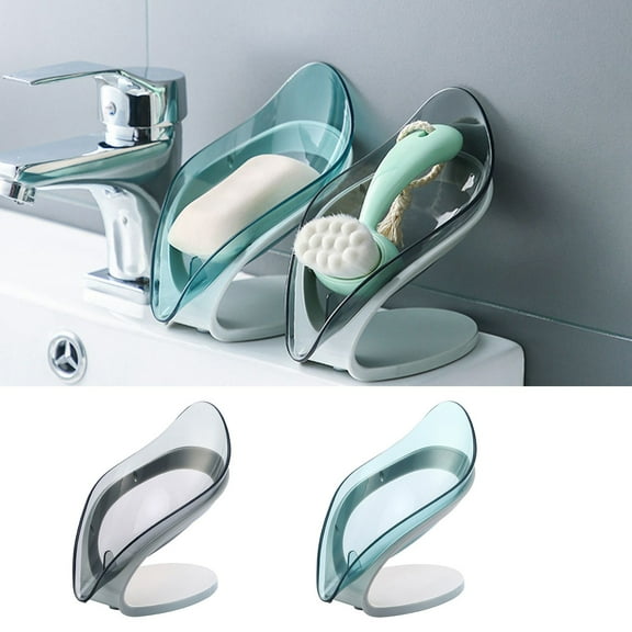 Huayishang Storage Rack 2Pc Soap Box Without Punching and No Water Accumulation, Kitchen Essentials Clearance Sale Blue