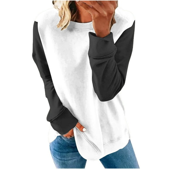 Trendy Fall Tops Women Crewneck Floral Print Sweatshirt Graphic Printed Loose Fit Casual Long Sleeve Pull Over (S, White 01)