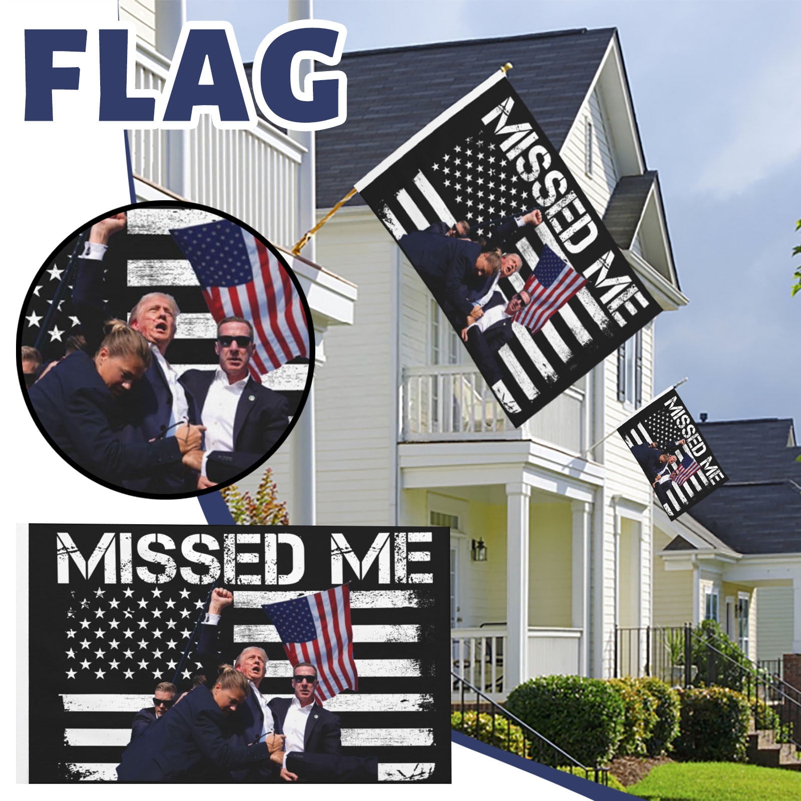 Clearance Trump 2024 Flag Trump Flag House Banner Flags 3x5 Ft Sided