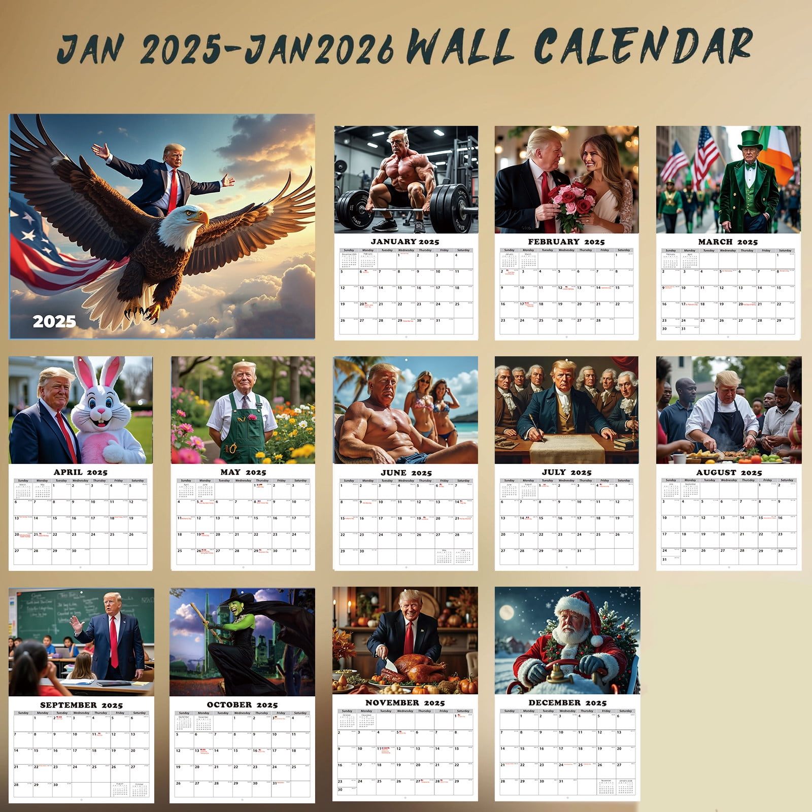 Clearance Trump Calendar 2025 Presidential Wall Calendar Presidential