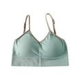 thumbnail image 1 of Tshirt Bras for Women Fashion Bra Solid Vest Camisole Breathable Push up Tops Underwear V-Neck Convertible Bra Feature Hook and Eye Closure Bralette Bra Style Y-95 , Green, 1 of 3