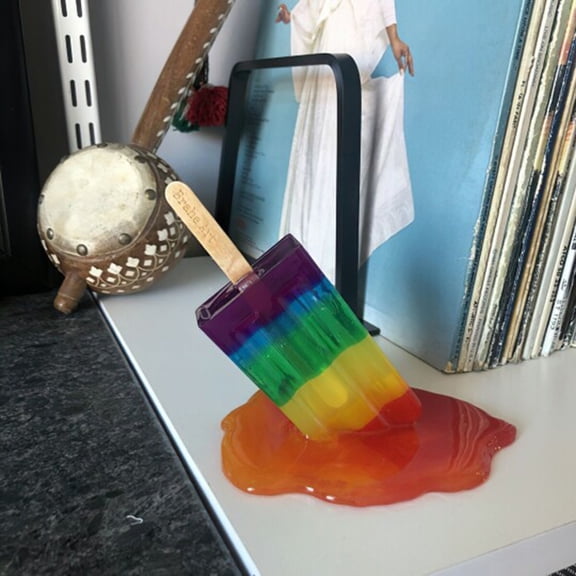 Clearance! Tswift Desktop Ornament Floating, Popsicle Melting Resin Ornaments Resin Artifact Summer Cool Popsicle Home Decoration, 1Pc Melting Popsicle