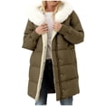 thumbnail image 1 of Turilly Ladies Lining Coat Womens Winter Warm Thick Long Jacket Hooded Overcoat, 1 of 6