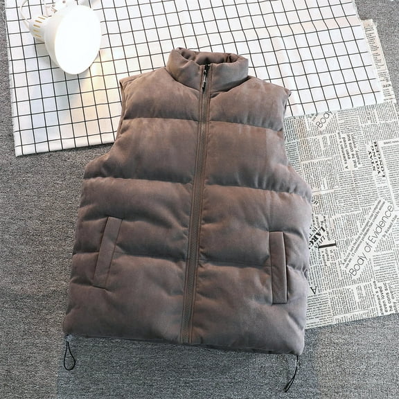 Turilly Lady Coats Winter Plus Size Jackets Women's Suede Sleeveless and Hooded Casual Jacket