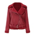 thumbnail image 1 of Turilly Lady Coats Winter Plus Size Jackets Women's Winter Integrated Warm Suede Jacket Leather Jacket Female with Belt and Lapel Jacket, 1 of 8