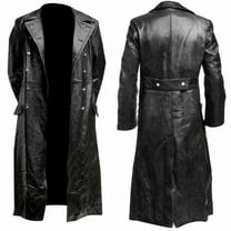 Turilly Men's Casual Solid Color Long-sleeved Hooded Motorcycle Slim Leather Jacket