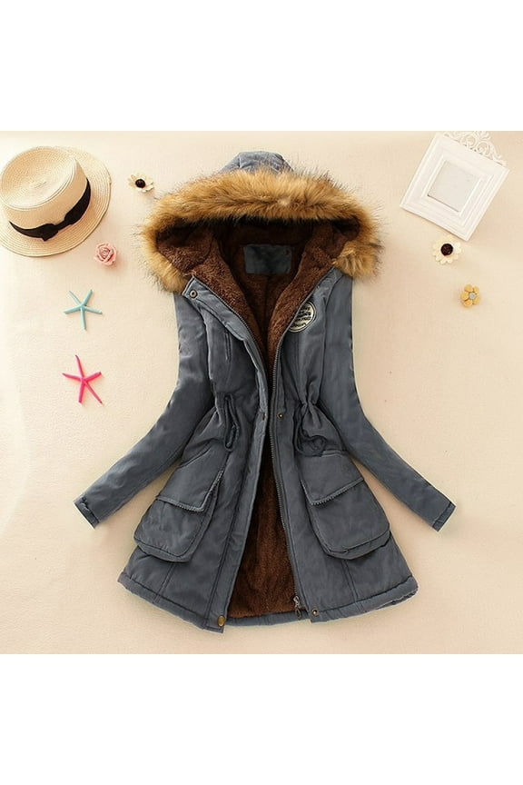 Winter Womens Warm Coat Hooded Jacket Slim Winter Outwear Coats