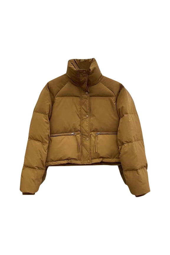 Women's Coats and Jackets Women's Winter Standing Collar Down Thickened Bread Jacket Cotton Jacket