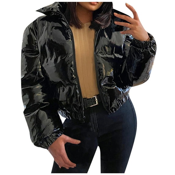 Turilly Womens Jackets Ladies New Style for Woman In Autumn and Winter Fashionable Bright Cotton Loose Coat