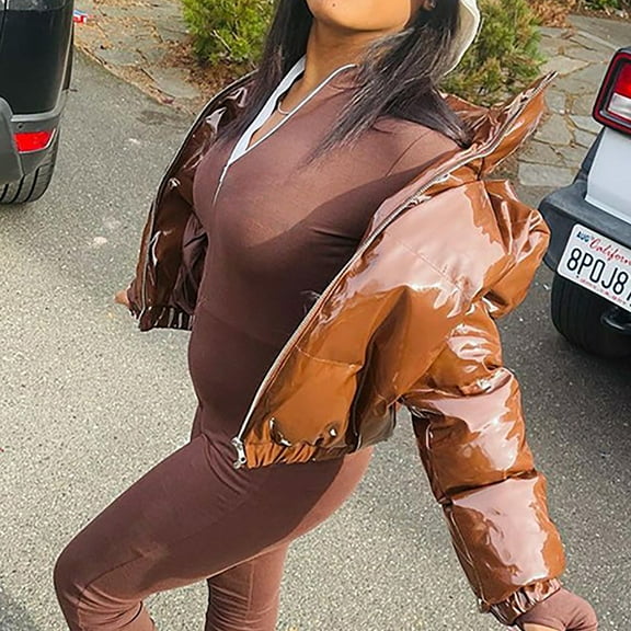 Turilly Womens Jackets Ladies Women Winter Short Stand Collar Warm Coat Hooded Jacket Slim Winter Outwear Coat