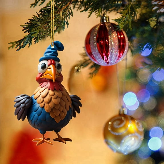 Clearance! Turkey Pendant Christmas Tree Pendant Car Pendant Christmas Tree Ornament 3.9*3.9*0.4 in D