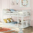 thumbnail image 1 of Clearance! Twin Over Twin Bunk Bed with Ladder, White, 1 of 9