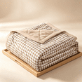 thumbnail image 1 of Clearance! Twin Size Washed Cotton Quilt Blanket, Skin-Friendly Cool Thin Comforter, Lightweight Bed Blanket for All Seasons, 78.74x59.07 Inches/Khaki, 1 of 5