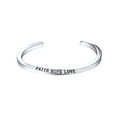 thumbnail image 1 of [Clearance]Twist Bangle Engraved Inspirational Quote Open Bangle for Men Women Gold Plated/Black Stainless Steel Cuff Bracelets Statement Jewelry, 1 of 6