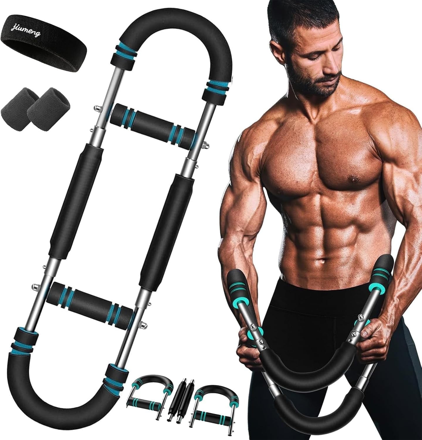 Twister Arm Trainer, 40-100lb Adjustable Chest Workout Equipment, U-shape Arm Trainer For Man Portable Power Twister Bar Muscular Strength Enhancer