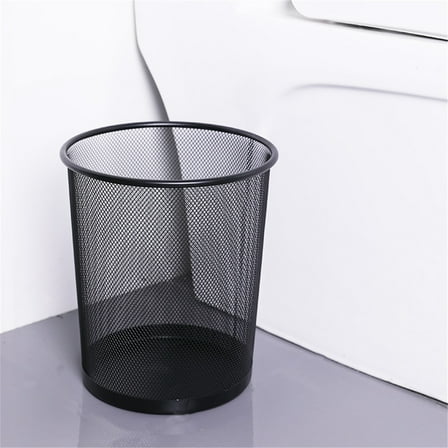 Tyidzon Mesh Trash Can Black Metal Trash Can 9.05" L X 7.28" W X 10.23" H Kitchen Trash Can for Office Home Bedroom Kitchen
