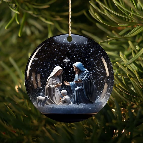 Tyidzon Nativity Scene Ornaments, 3.1 Inch Christmas Tree Decorations, Christmas Hanging Decor for Trees, Christmas Hanging Ornament, Religious Gifts for Family Friend and Christians