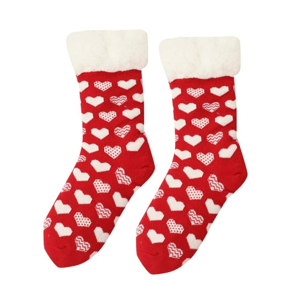 UHGANN Under $10 Christmas Fuzzy Socks for Women Girls Gifts Cute Fun Cozy Fluffy Winter Warm Slipper Xmas Holiday Socks