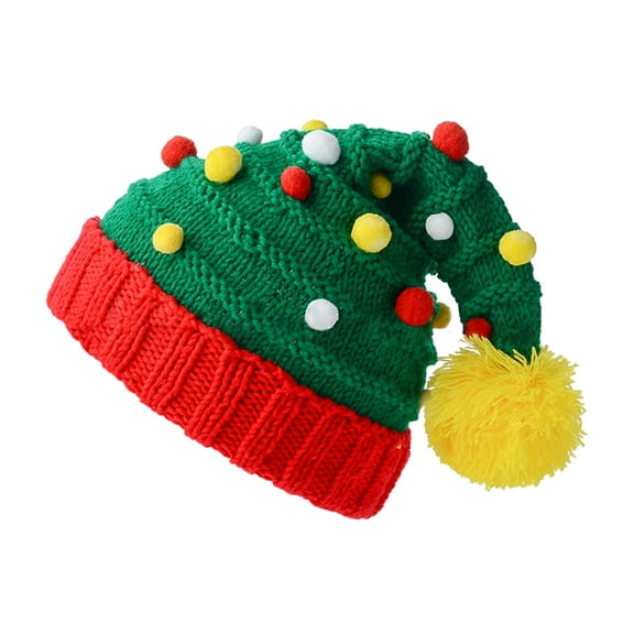 UHGANN Under $10 Christmas Knitted Santa Hats Elf Hat Crochet Christmas Beanie Xmas Party Caps for Adults Women Men