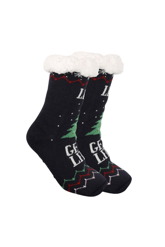 UHGANN Under $10 Mens Slipper Fuzzy Socks Winter Cozy Fluffy Cabin Warm Fleece Soft Comfy Thick Non Slip Home Socks