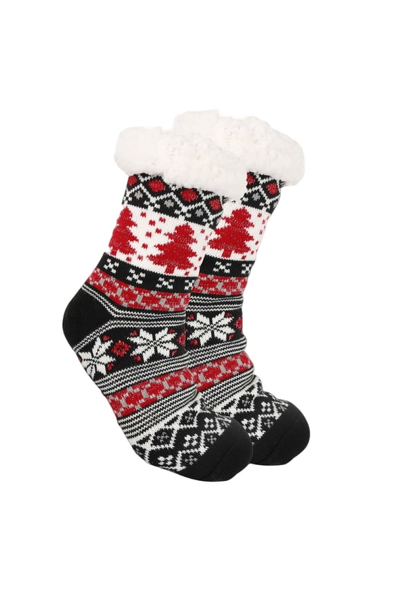 UHGANN Slipper Socks for Women with Gripper Winter Non Slip Thick Fuzzy Socks Warm Cozy Christmas Gift