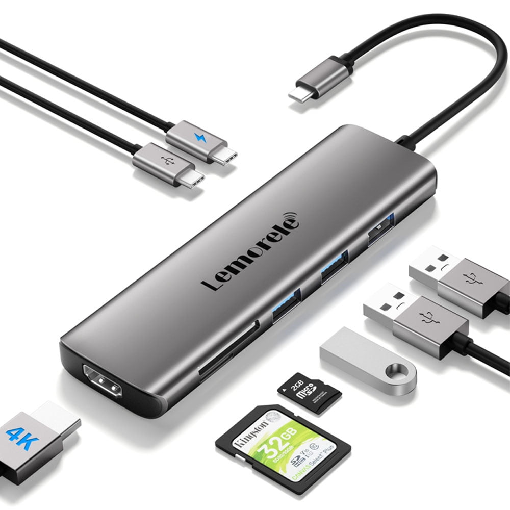 Clearance!!! USB C Hub-USB C Adapter 8 in 1, USB C Hub HDMI Adapter with 4K HDMI, 3 USB 3.0, PD 100W, SD/TF, Docking Station USB C for MacBook Air/Pro, iPad, Windows, Lenovo, Switch, Dell, Chromecas