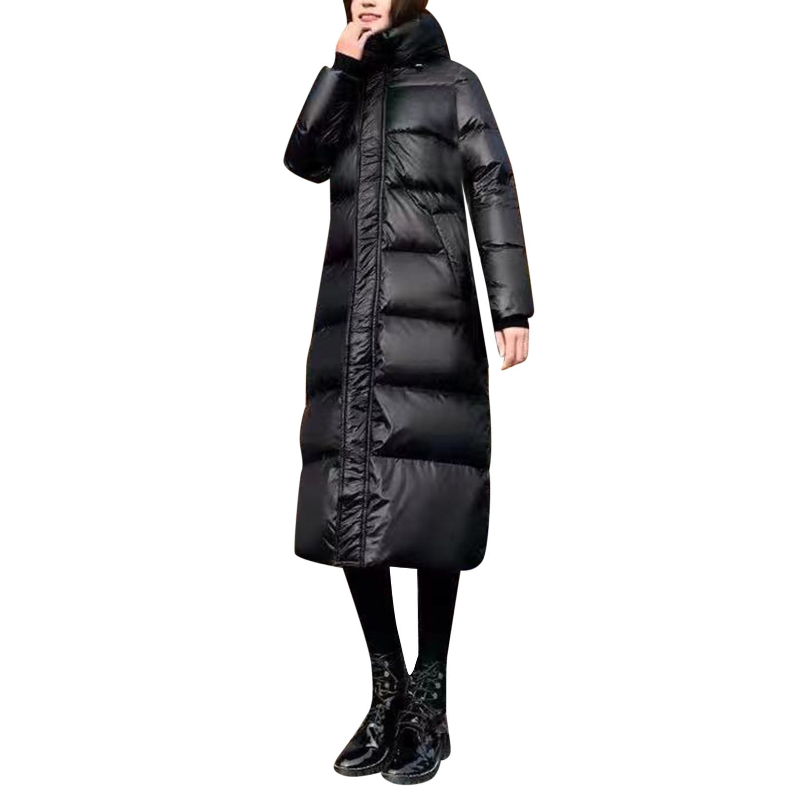 Tejiojio Women's Light Long Coat Packable Puffer Jacket