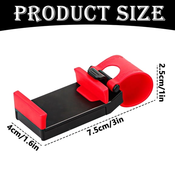 Clearance Under $0.59! 1PC Car Steering Wheel Phone Mount, Adjustable Hands-Free Cell Phone Holder, ABS, for All Smartphones, (One Size, Red)