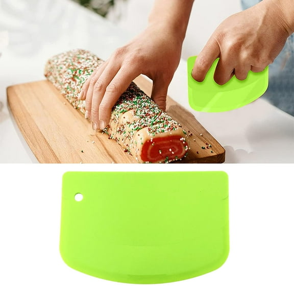 Clearance Under $0.64! 1 Pack Dough Bowl Scraper, Hard Plastic Cutter for Baking and Pastry (Green, One Size)