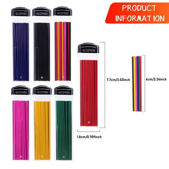 Clearance Under $0.69! 1TUBE 1.3mm Colored Mechanical Pencil Leads, 30pcs Refill for Auto Pencil, Plastic, for Art & Writing, Green, One Size